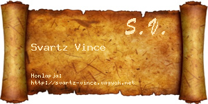 Svartz Vince névjegykártya